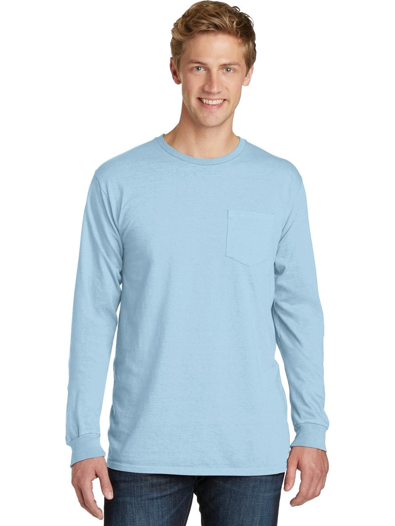 no-logo Port & Company Beach Wash Garment-Dyed Long Sleeve Pocket Tee-Regular-Port & Company-Thread Logic