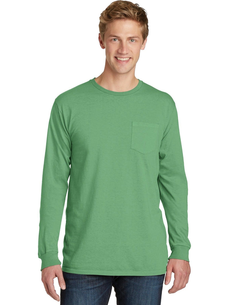 no-logo Port & Company Beach Wash Garment-Dyed Long Sleeve Pocket Tee-Regular-Port & Company-Thread Logic