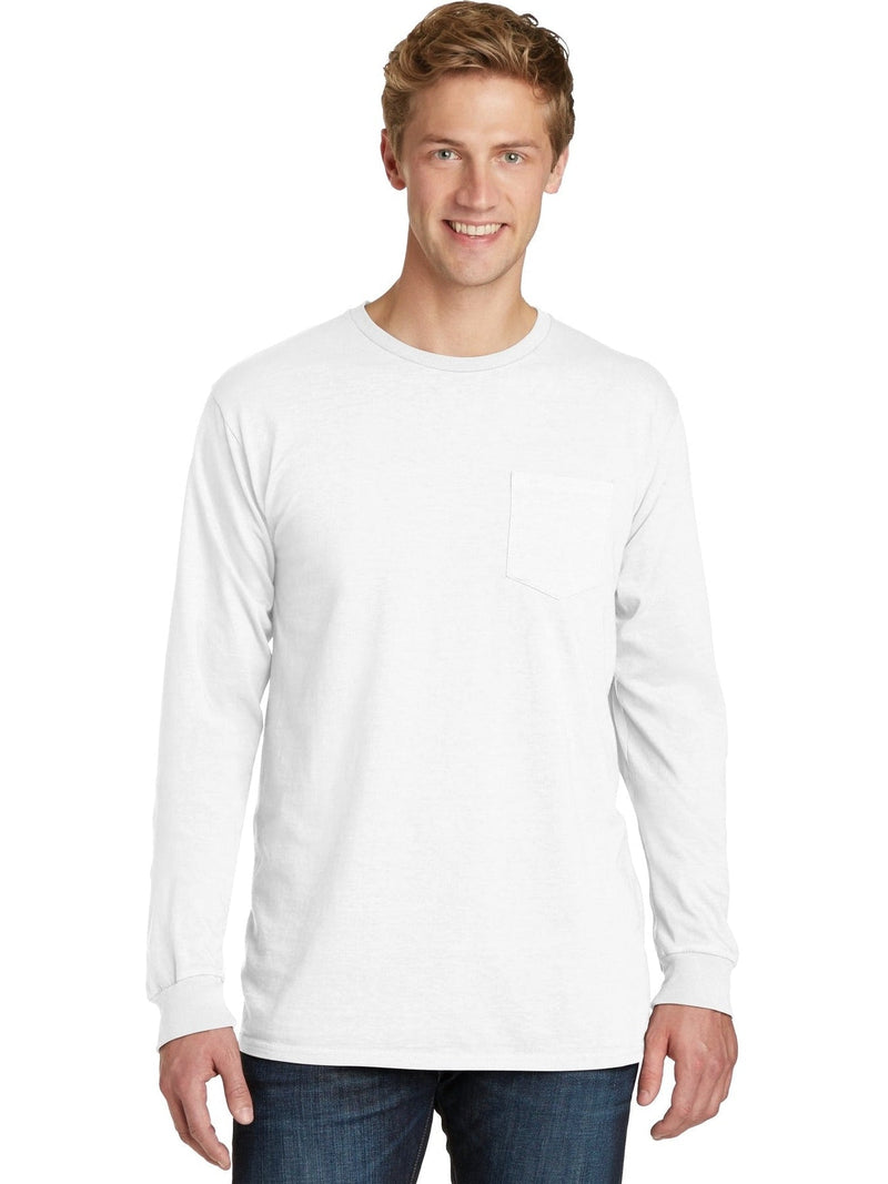 no-logo Port & Company Beach Wash Garment-Dyed Long Sleeve Pocket Tee-Regular-Port & Company-Thread Logic