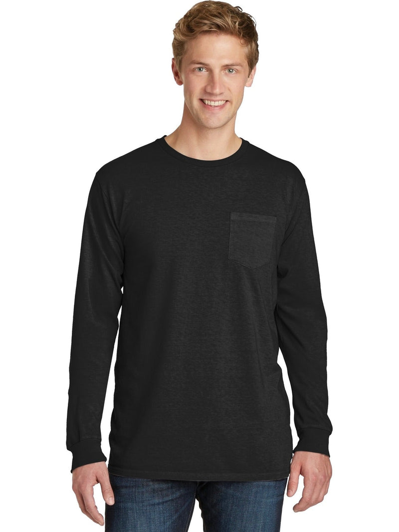 no-logo Port & Company Beach Wash Garment-Dyed Long Sleeve Pocket Tee-Regular-Port & Company-Thread Logic