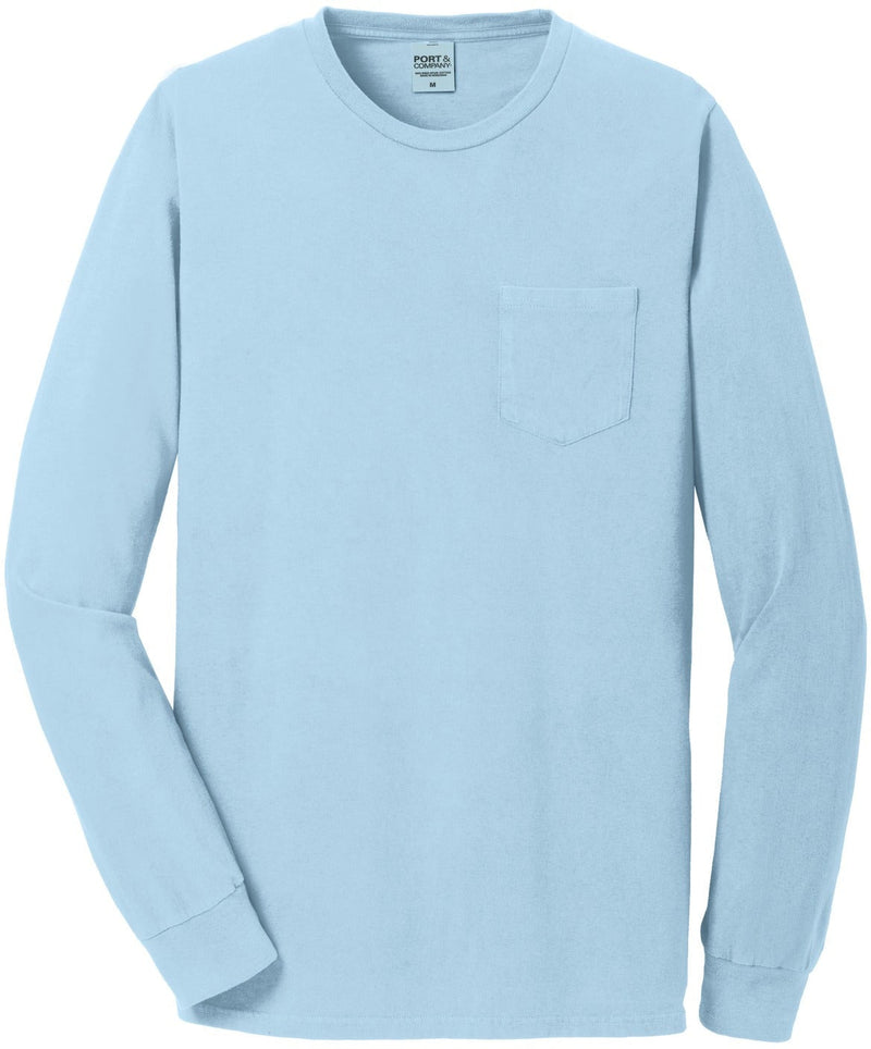 Port & Company Beach Wash Garment-Dyed Long Sleeve Pocket Tee