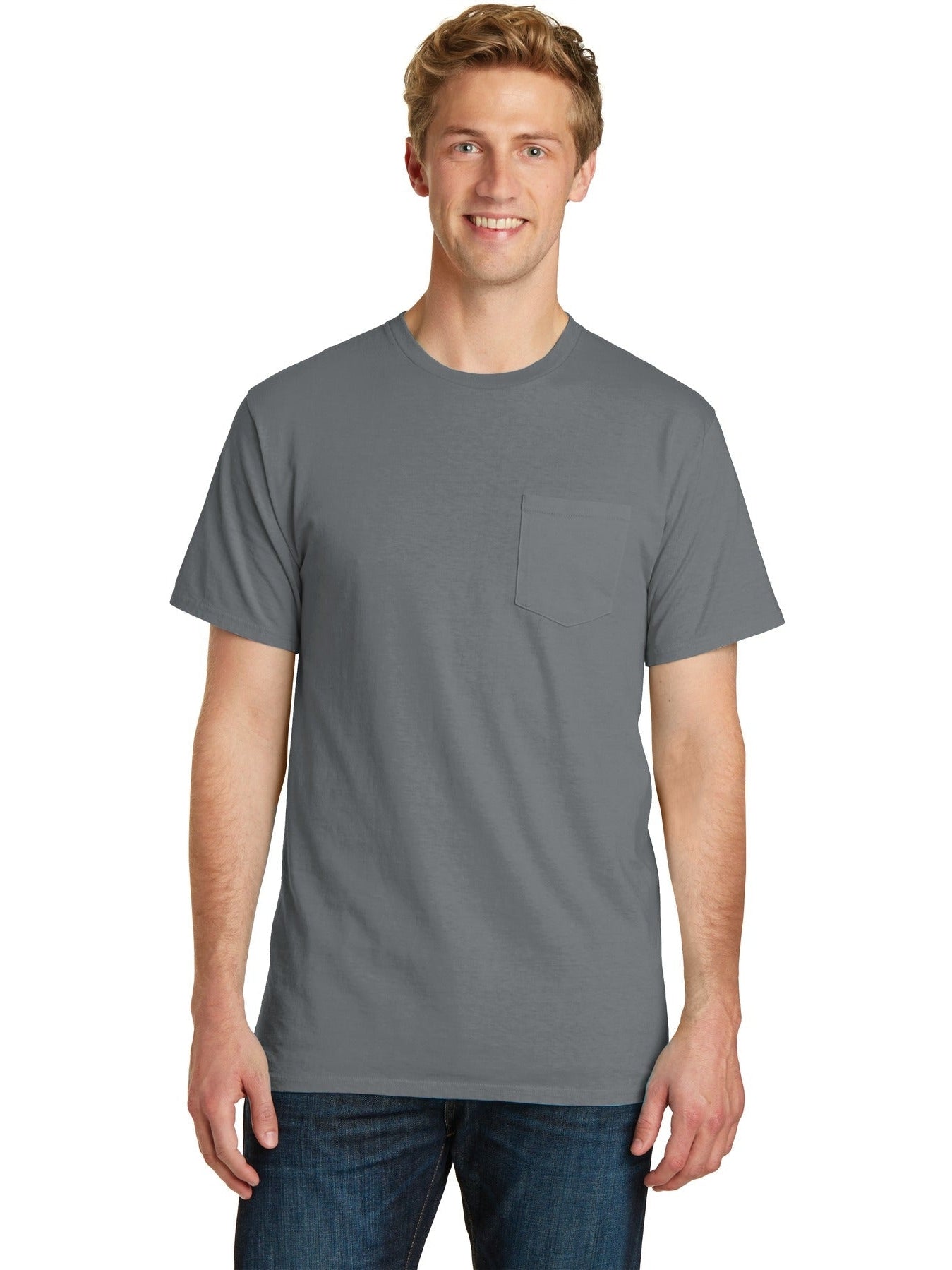 no-logo Port & Company Beach Wash Garment-Dyed Pocket Tee-Regular-Port & Company-Thread Logic