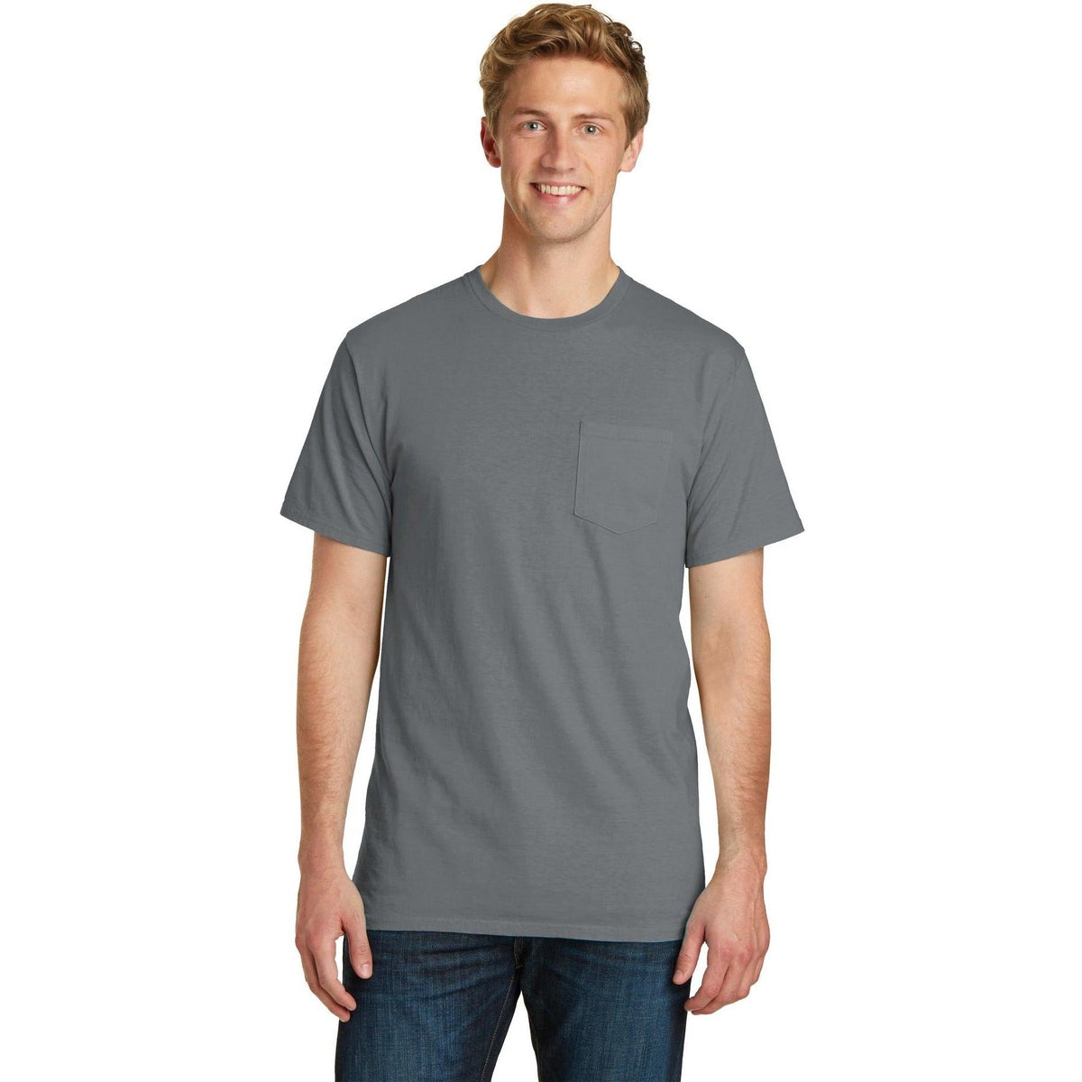no-logo Port & Company Beach Wash Garment-Dyed Pocket Tee-Regular-Port & Company-Thread Logic