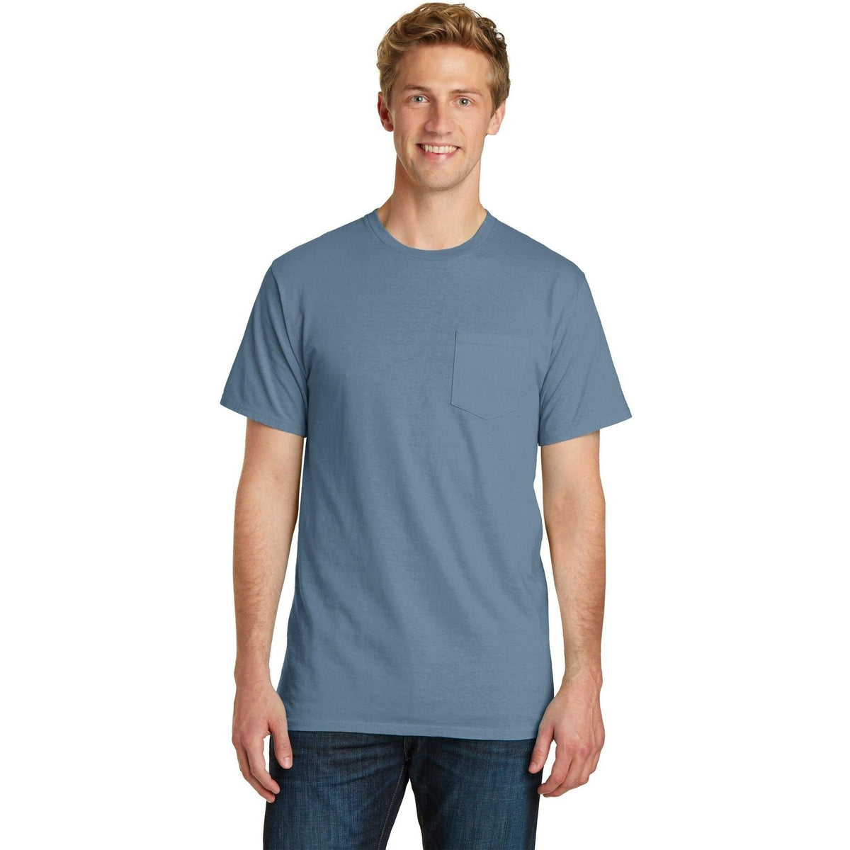 no-logo Port & Company Beach Wash Garment-Dyed Pocket Tee-Regular-Port & Company-Thread Logic