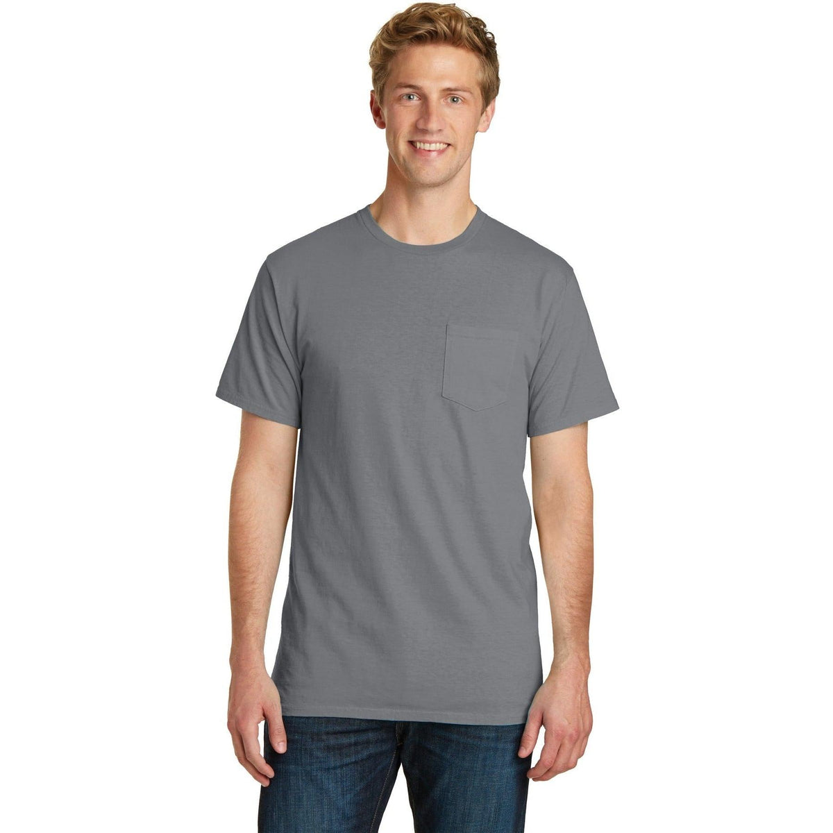 no-logo Port & Company Beach Wash Garment-Dyed Pocket Tee-Regular-Port & Company-Thread Logic