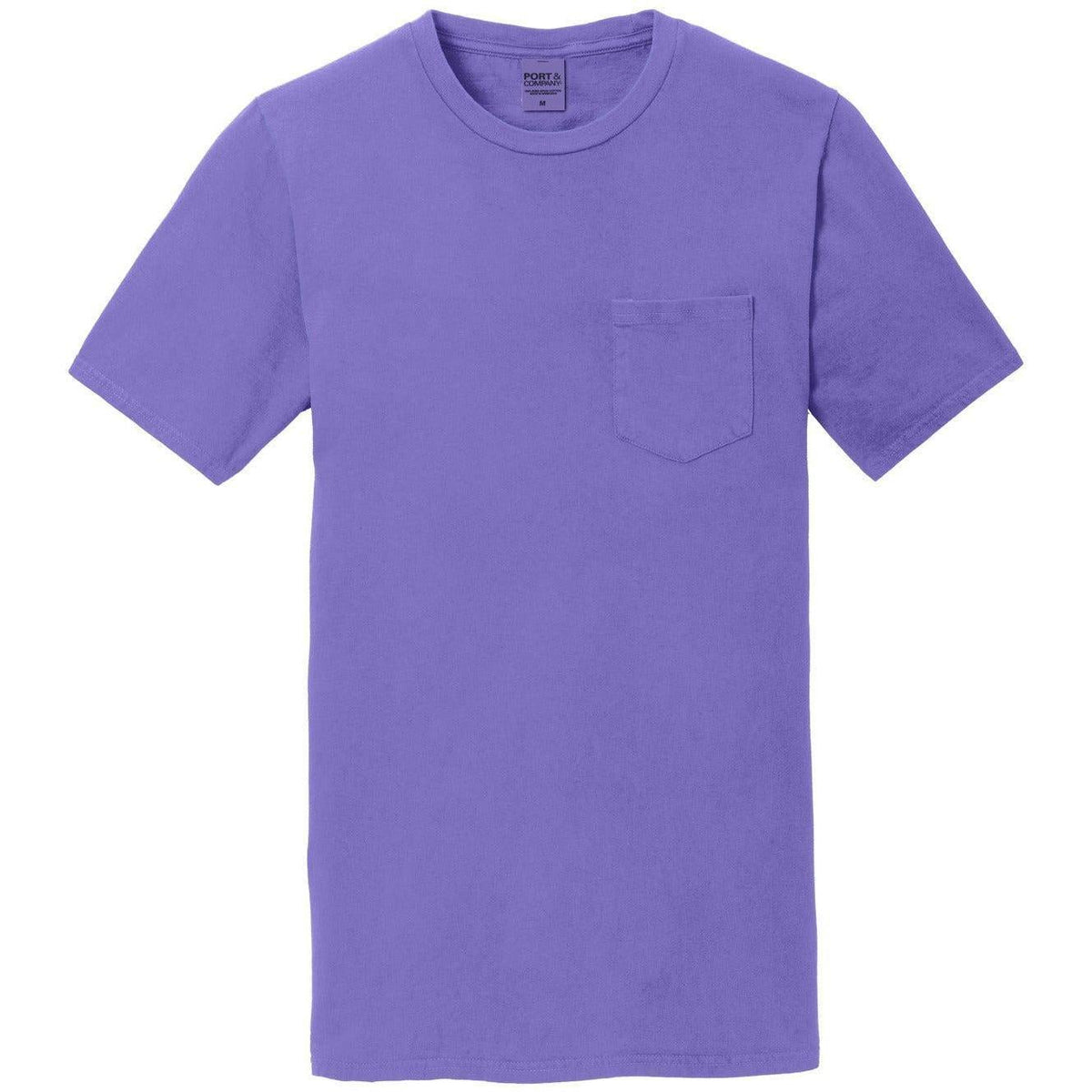 no-logo Port & Company Beach Wash Garment-Dyed Pocket Tee