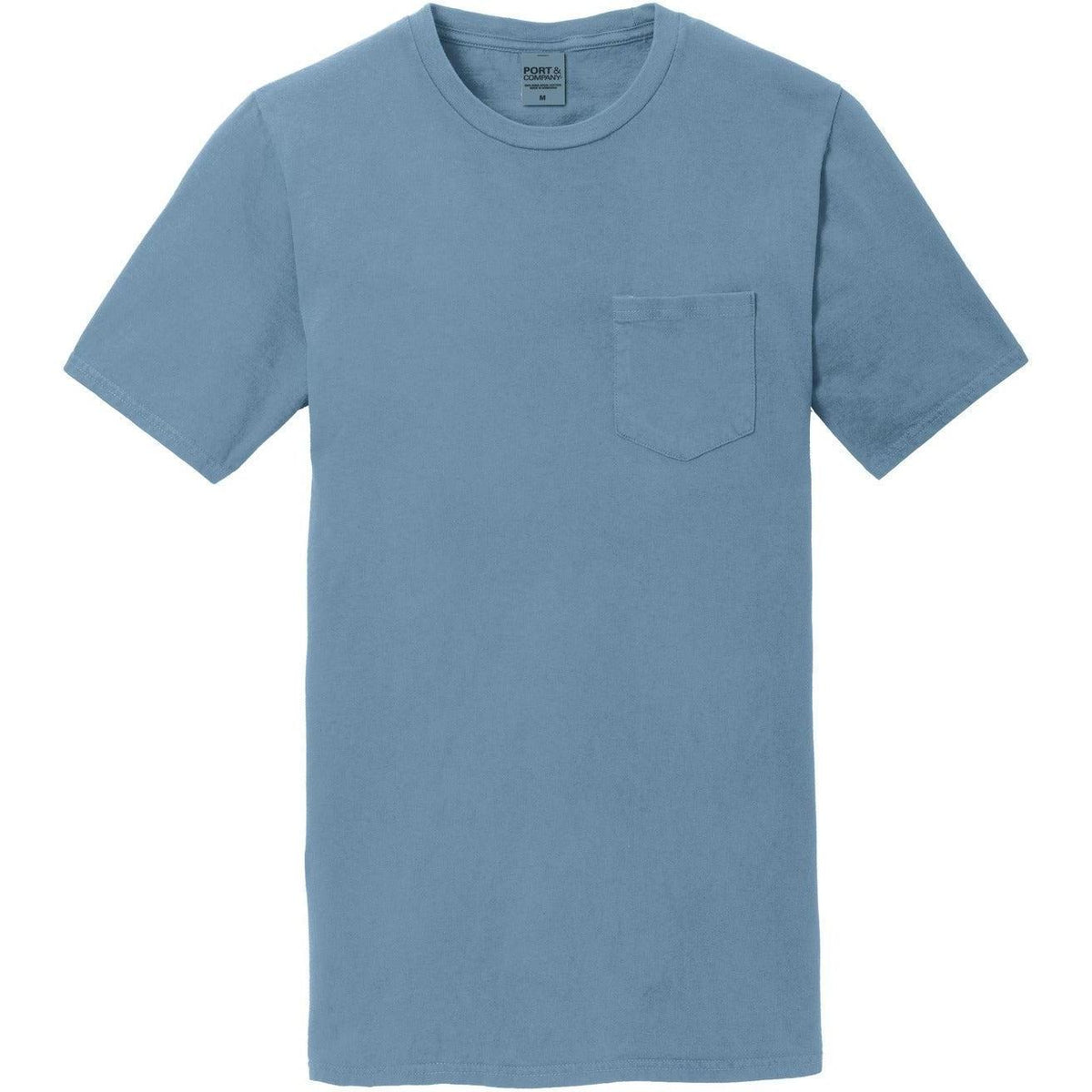 no-logo Port & Company Beach Wash Garment-Dyed Pocket Tee