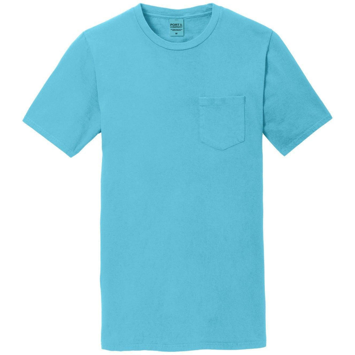 no-logo Port & Company Beach Wash Garment-Dyed Pocket Tee