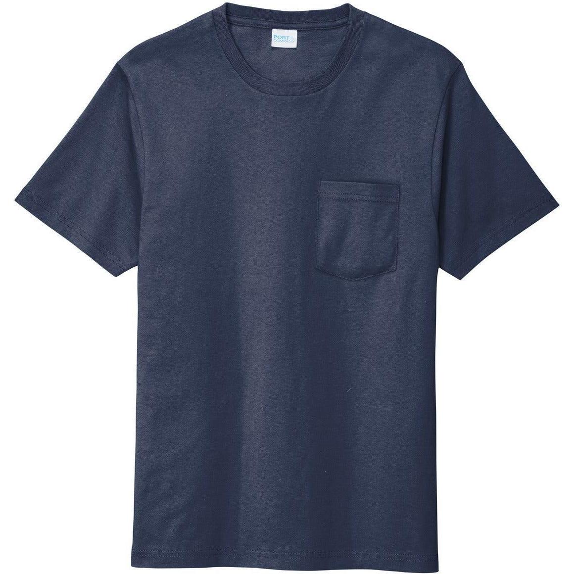 no-logo Port & Company Bouncer Pocket Tee