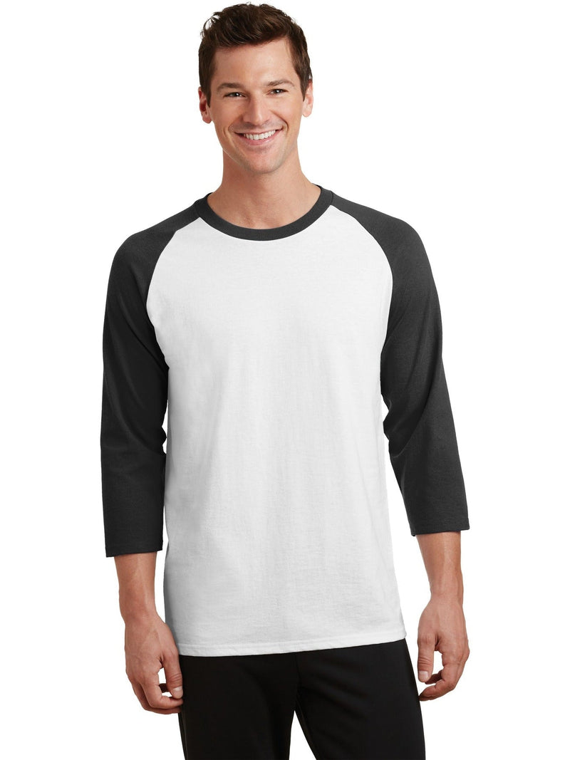 no-logo Port & Company Core Blend 3/4-Sleeve Raglan Tee-Regular-Port & Company-Thread Logic