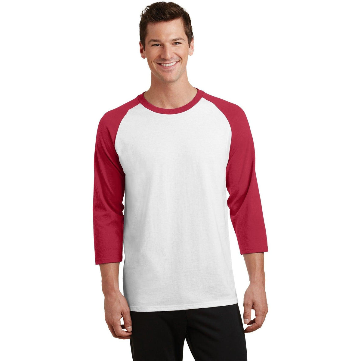 no-logo Port & Company Core Blend 3/4-Sleeve Raglan Tee-Regular-Port & Company-Thread Logic
