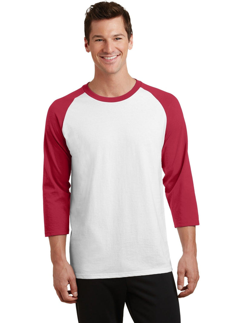 no-logo Port & Company Core Blend 3/4-Sleeve Raglan Tee-Regular-Port & Company-Thread Logic