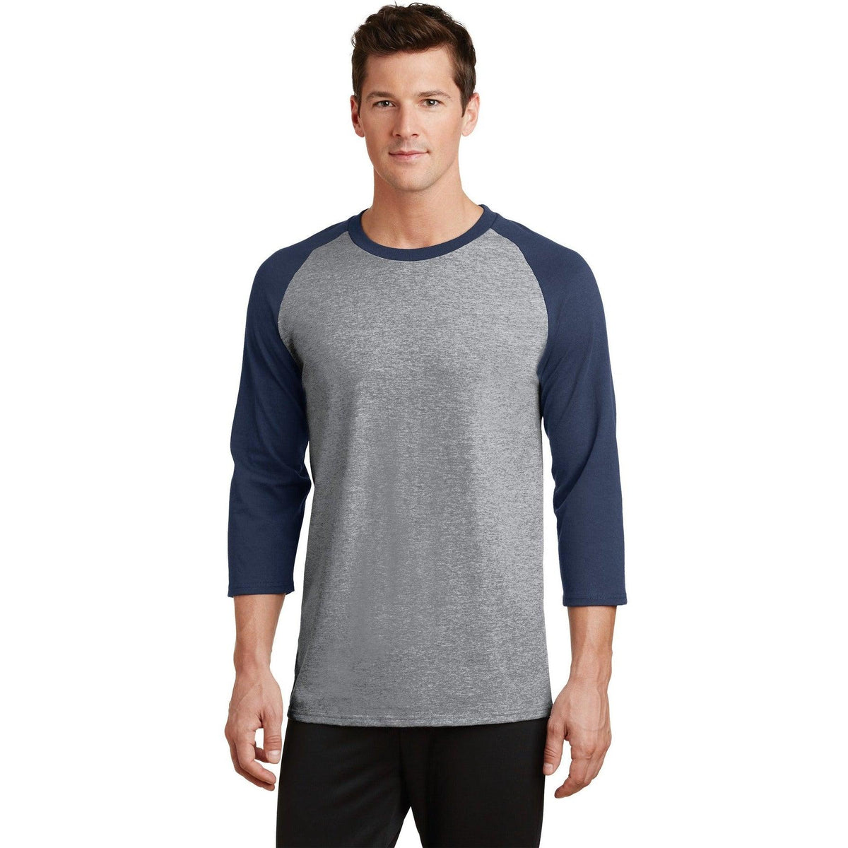 no-logo Port & Company Core Blend 3/4-Sleeve Raglan Tee-Regular-Port & Company-Thread Logic