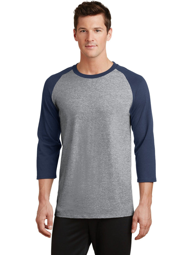 no-logo Port & Company Core Blend 3/4-Sleeve Raglan Tee-Regular-Port & Company-Thread Logic