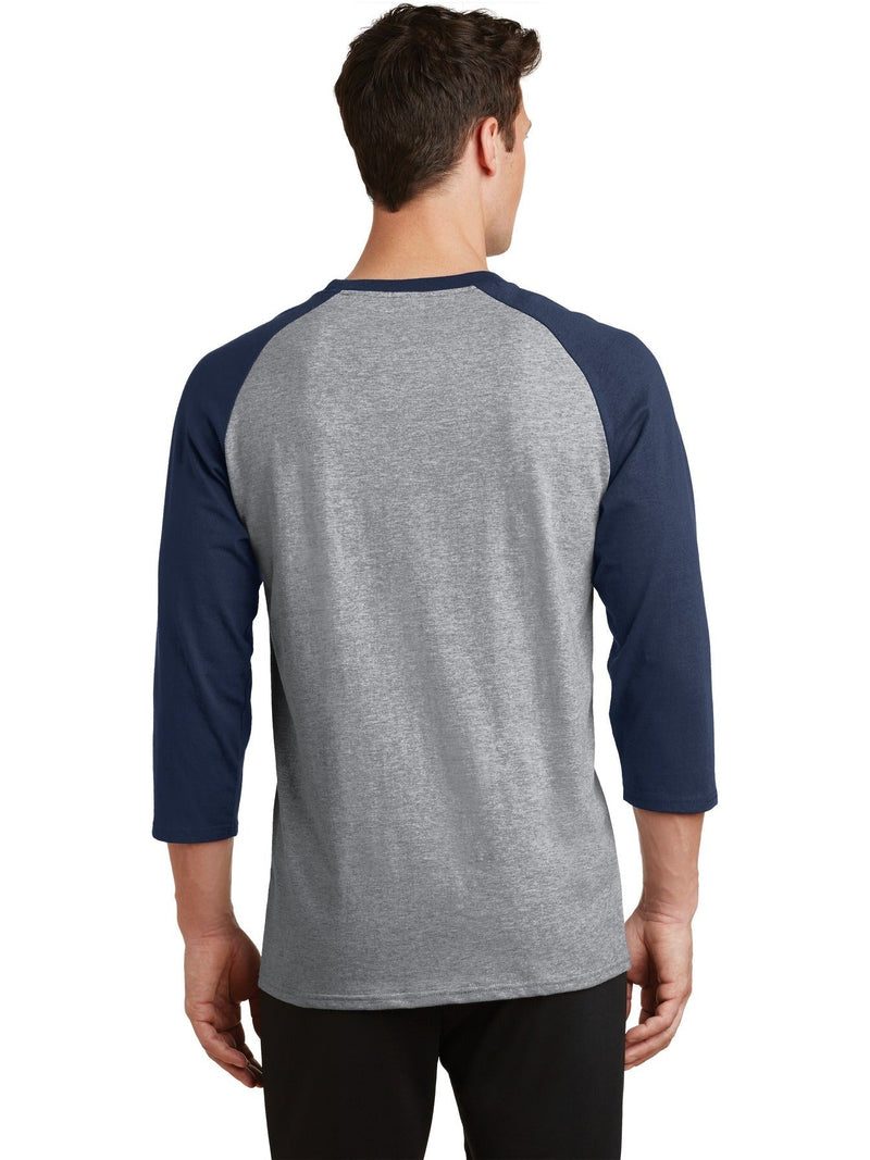 no-logo Port & Company Core Blend 3/4-Sleeve Raglan Tee-Regular-Port & Company-Thread Logic