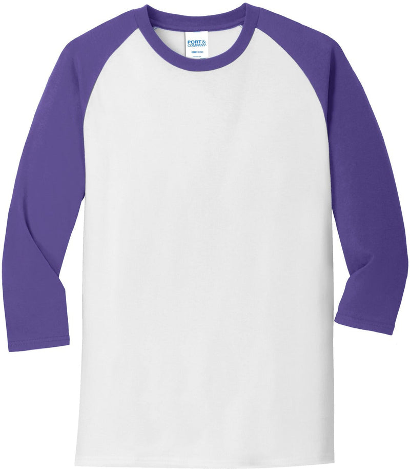 Port & Company Core Blend 3/4-Sleeve Raglan Tee