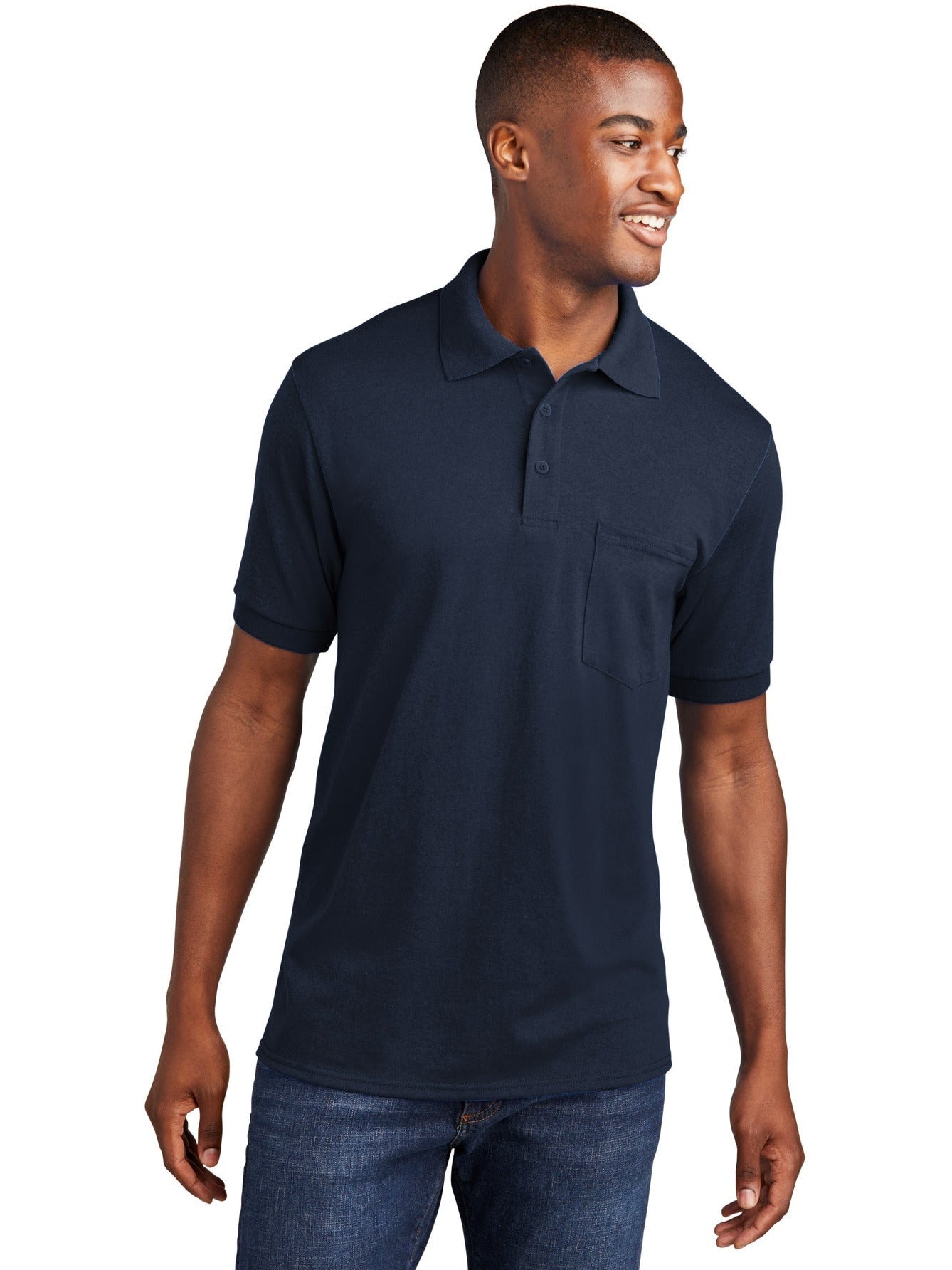 no-logo Port & Company Core Blend Jersey Knit Pocket Polo-Regular-Port & Company-Thread Logic