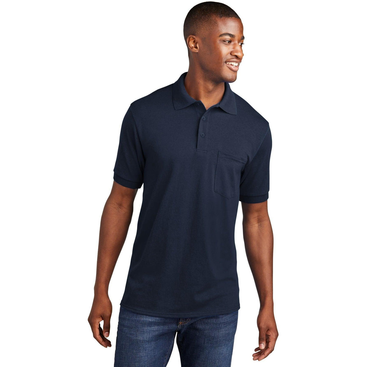 no-logo Port & Company Core Blend Jersey Knit Pocket Polo-Regular-Port & Company-Thread Logic