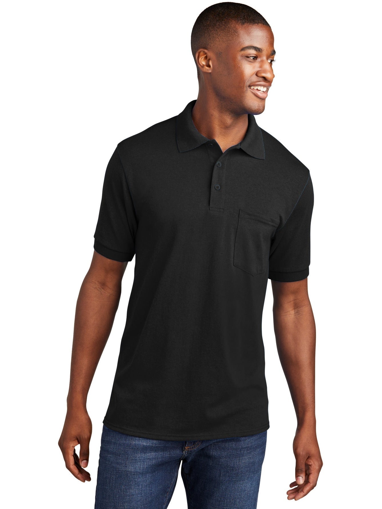 no-logo Port & Company Core Blend Jersey Knit Pocket Polo-Regular-Port & Company-Thread Logic