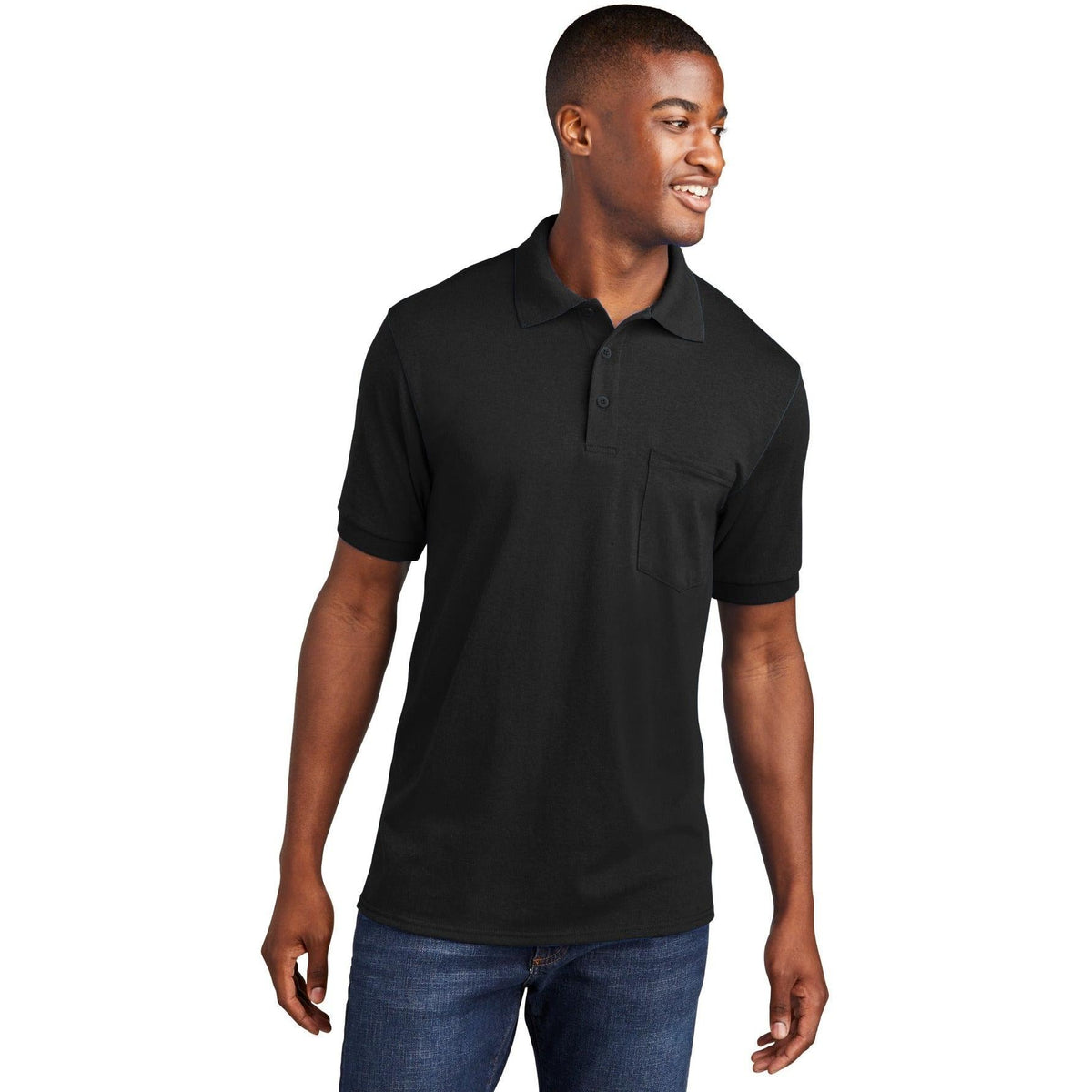 no-logo Port & Company Core Blend Jersey Knit Pocket Polo-Regular-Port & Company-Thread Logic