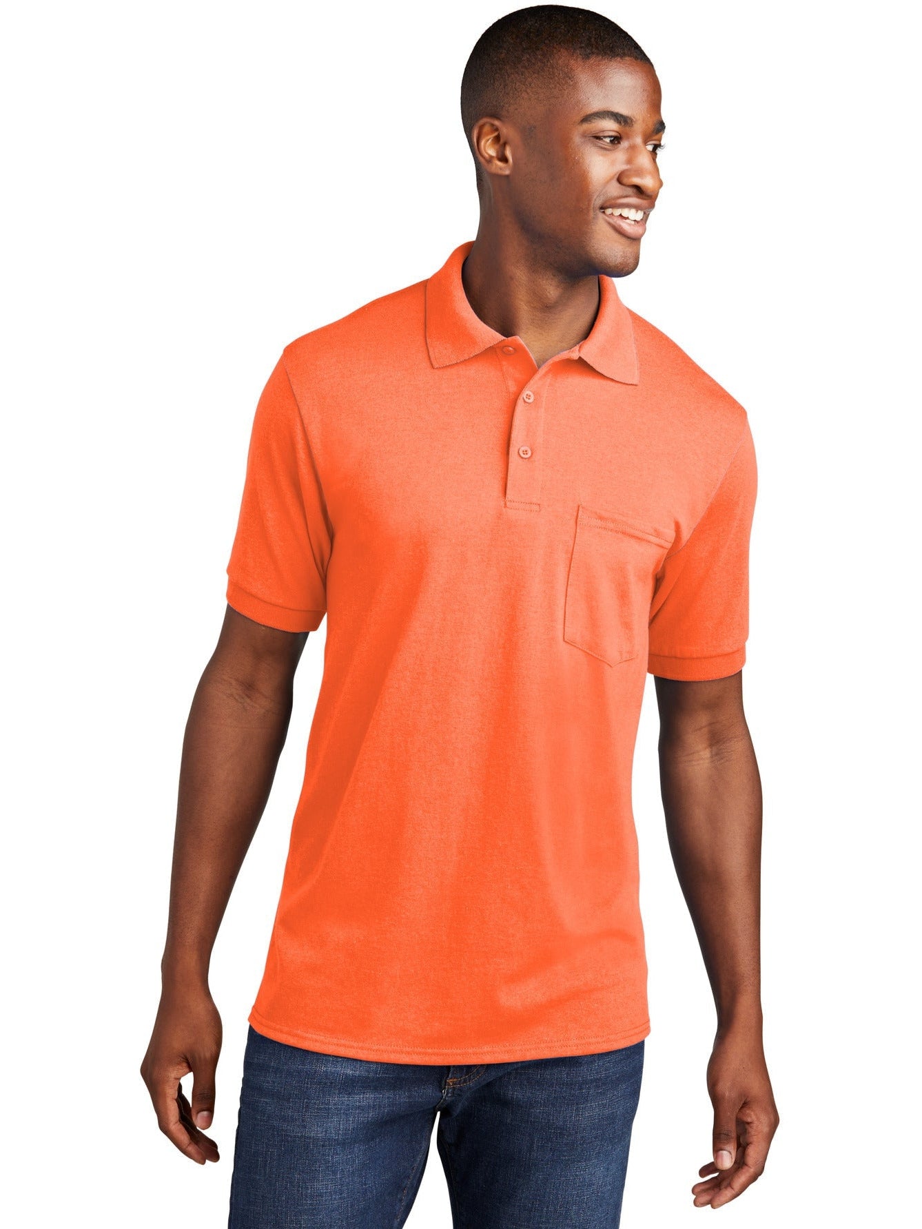 no-logo Port & Company Core Blend Jersey Knit Pocket Polo-Regular-Port & Company-Thread Logic
