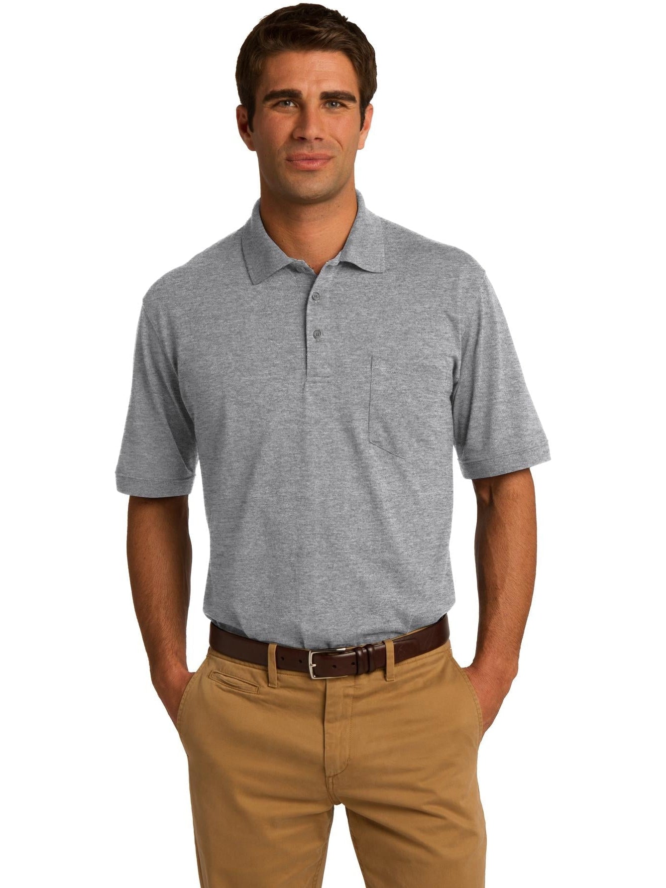 no-logo Port & Company Core Blend Jersey Knit Pocket Polo-Regular-Port & Company-Thread Logic