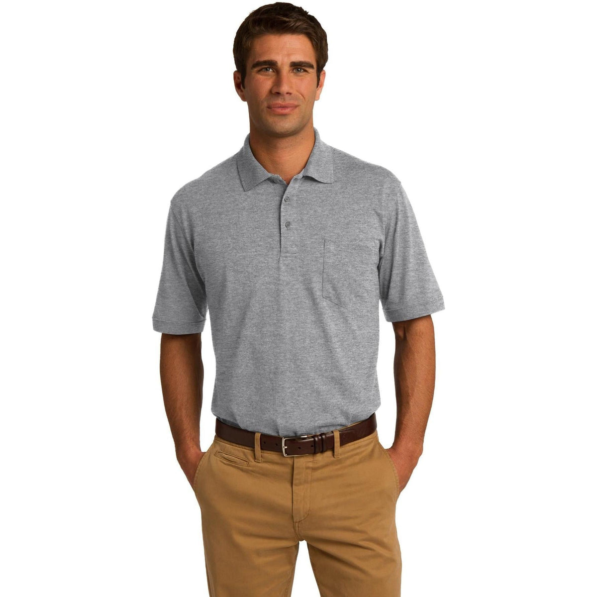 no-logo Port & Company Core Blend Jersey Knit Pocket Polo-Regular-Port & Company-Thread Logic