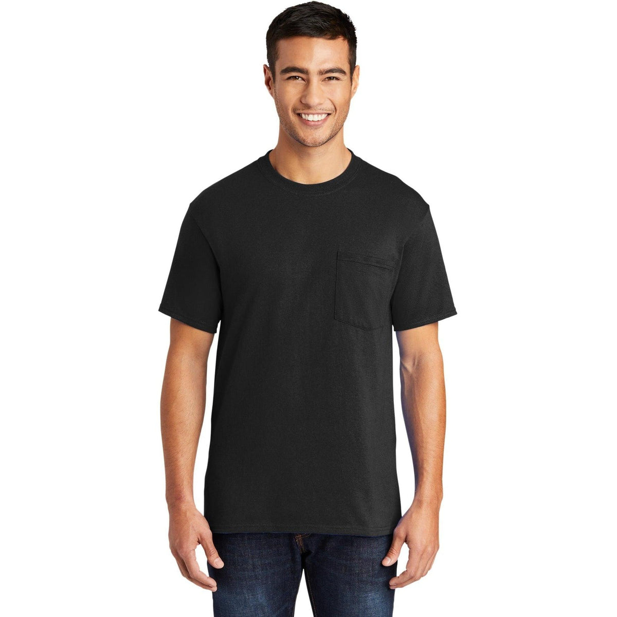 no-logo Port & Company Core Blend Pocket Tee-Regular-Port & Company-Thread Logic