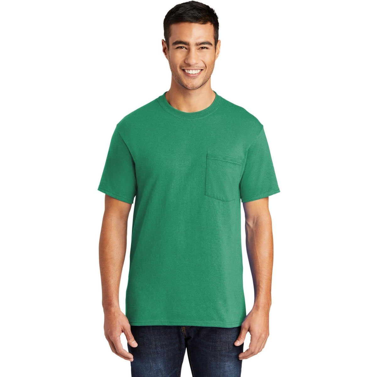no-logo Port & Company Core Blend Pocket Tee-Regular-Port & Company-Thread Logic