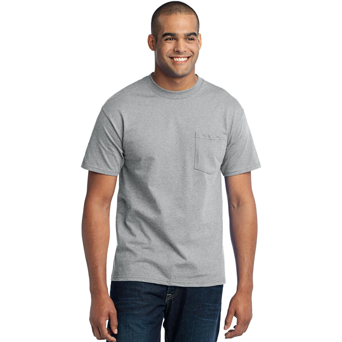 no-logo Port & Company Core Blend Pocket Tee-Regular-Port & Company-Thread Logic