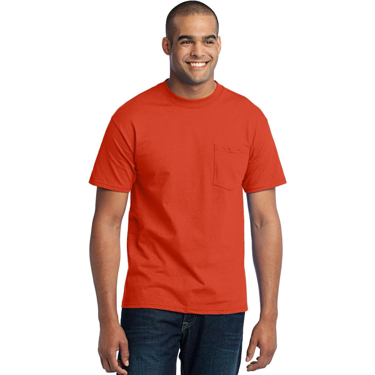 no-logo Port & Company Core Blend Pocket Tee-Regular-Port & Company-Thread Logic