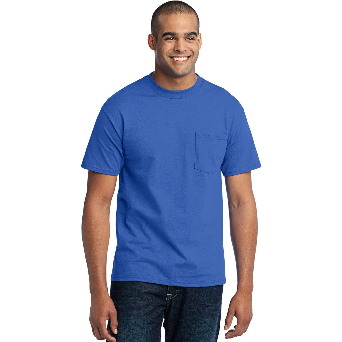 no-logo Port & Company Core Blend Pocket Tee-Regular-Port & Company-Thread Logic