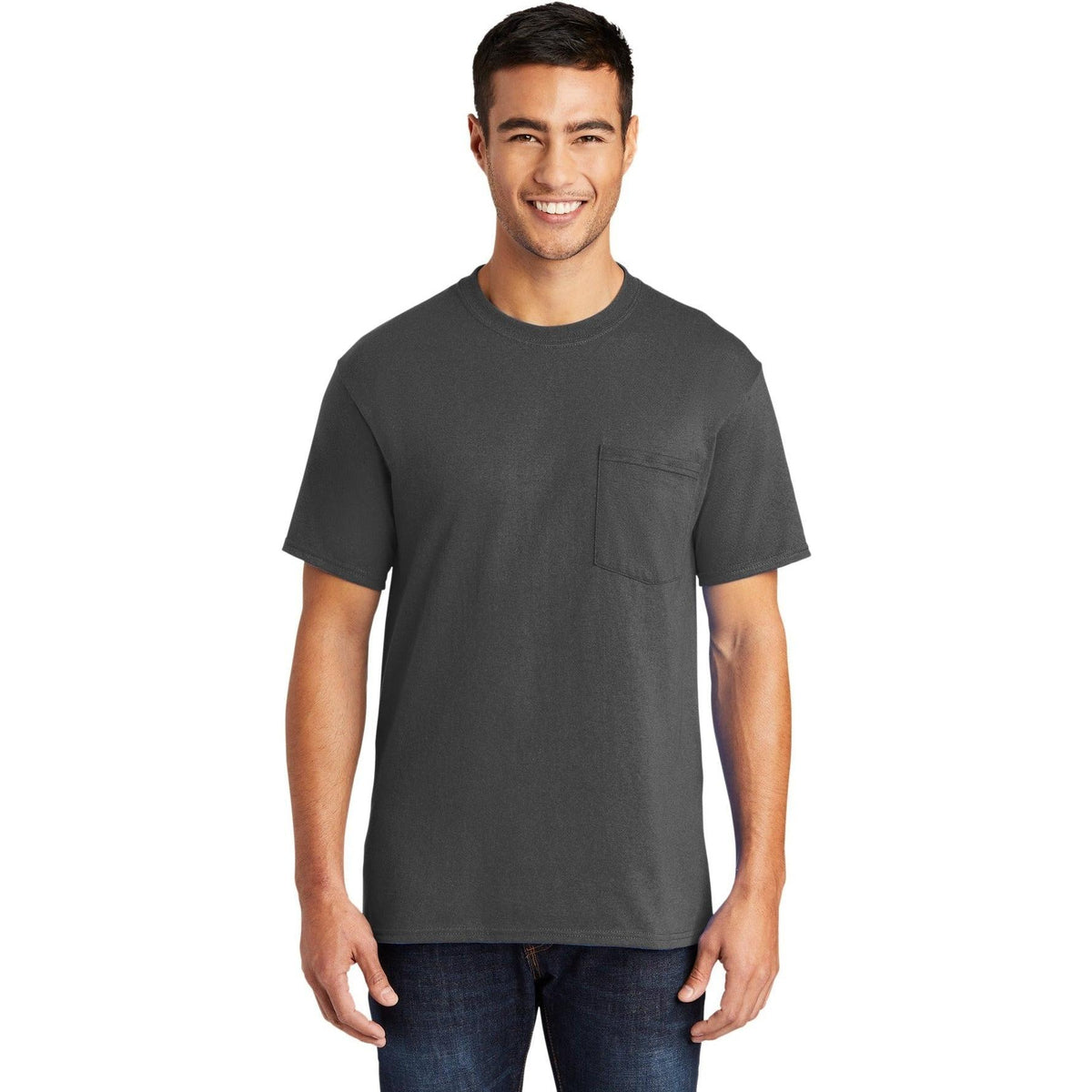 no-logo Port & Company Core Blend Pocket Tee-Regular-Port & Company-Thread Logic