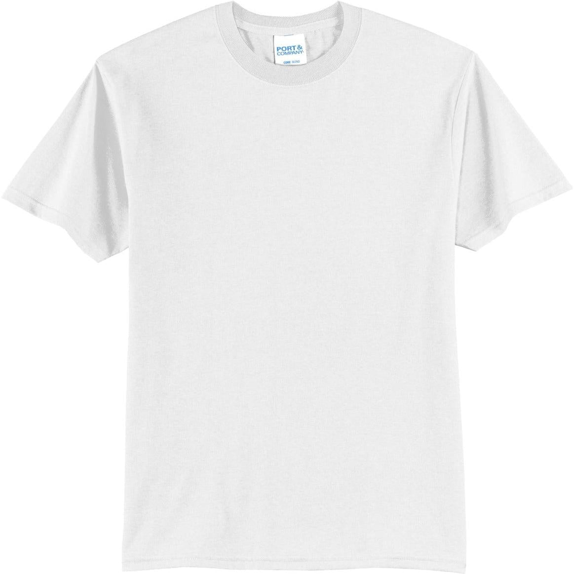 no-logo Port & Company Core Blend Tee-Polos-Port & Company-White-S-Thread Logic