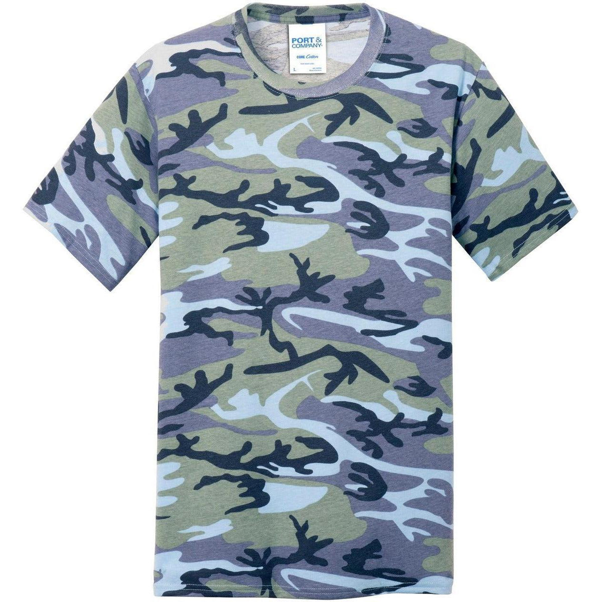 logo-left Port & Company Core Cotton Camo Tee