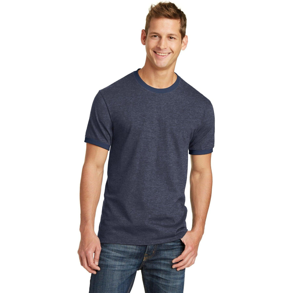 no-logo Port & Company Core Cotton Ringer Tee-Regular-Port & Company-Thread Logic