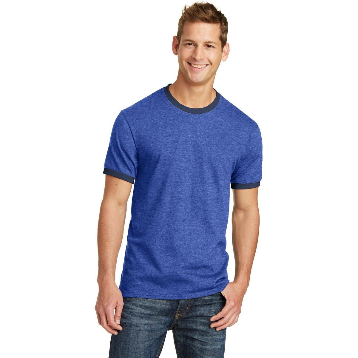 no-logo Port & Company Core Cotton Ringer Tee-Regular-Port & Company-Thread Logic