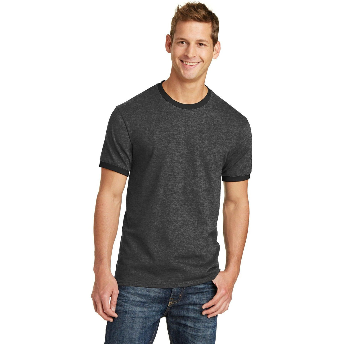 no-logo Port & Company Core Cotton Ringer Tee-Regular-Port & Company-Thread Logic