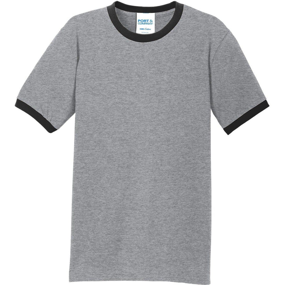 no-logo Port & Company Core Cotton Ringer Tee