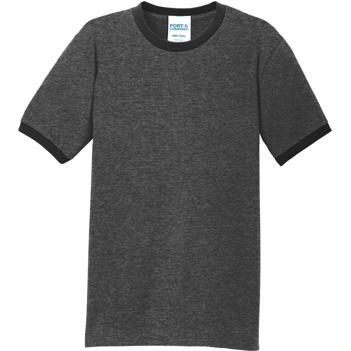 no-logo Port & Company Core Cotton Ringer Tee