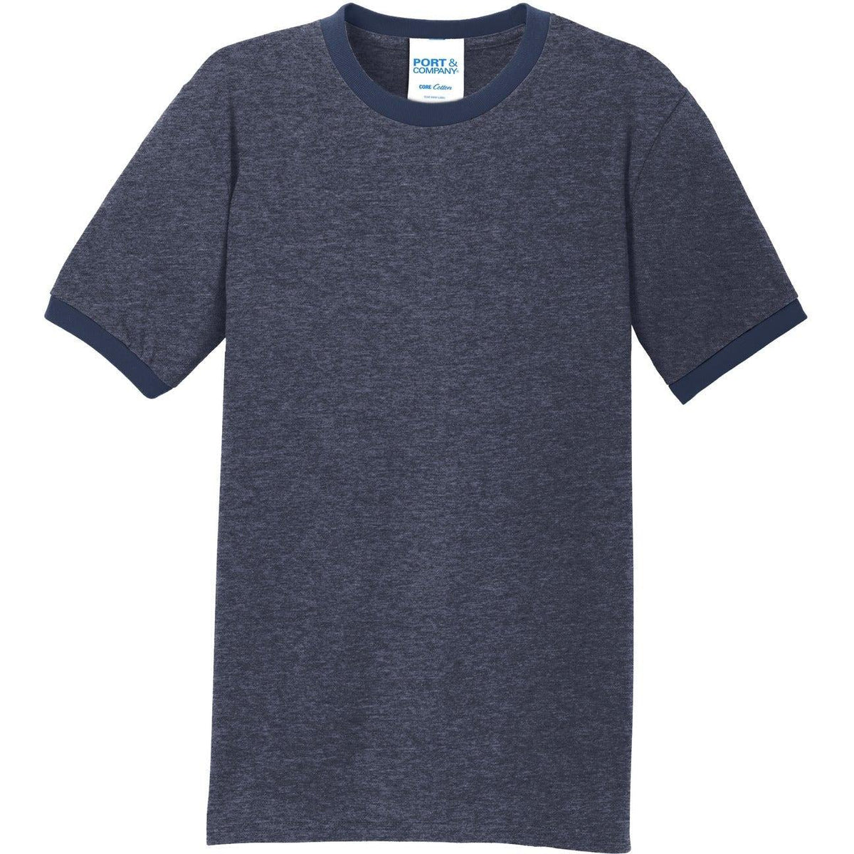 no-logo Port & Company Core Cotton Ringer Tee