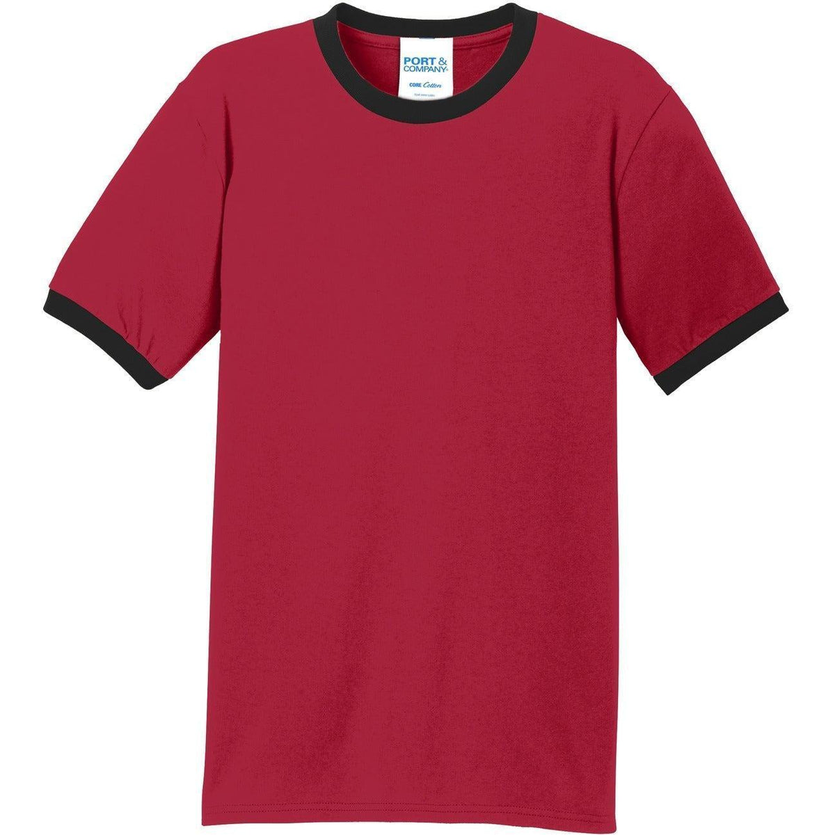 no-logo Port & Company Core Cotton Ringer Tee
