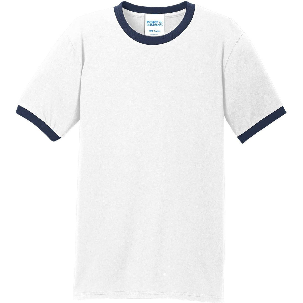 no-logo Port & Company Core Cotton Ringer Tee