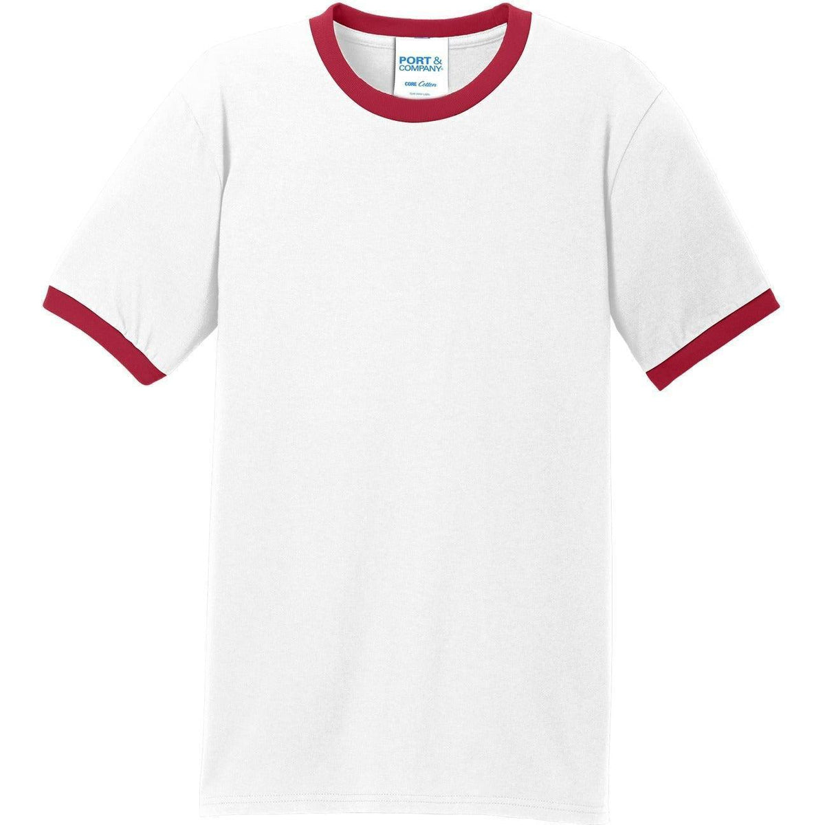 no-logo Port & Company Core Cotton Ringer Tee