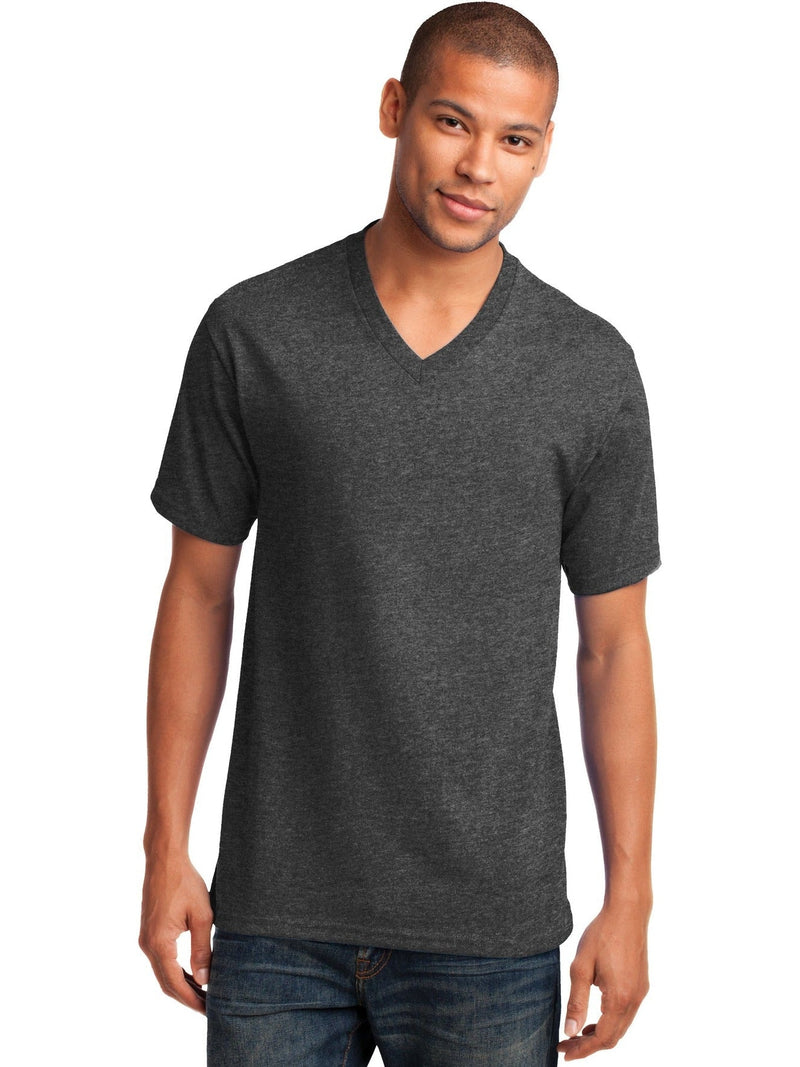 no-logo Port & Company Core Cotton V-Neck Tee-Regular-Port & Company-Thread Logic