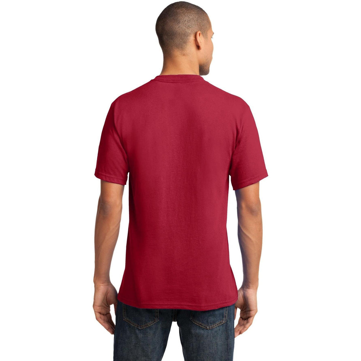 no-logo Port & Company Core Cotton V-Neck Tee-Regular-Port & Company-Thread Logic