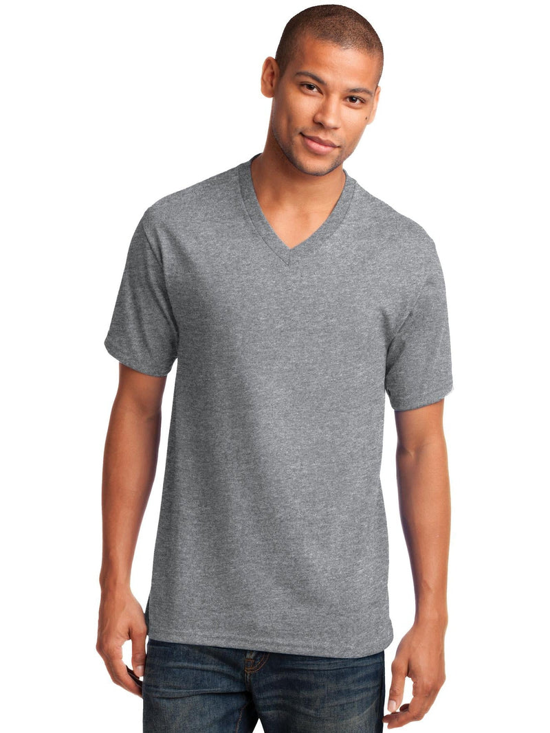 no-logo Port & Company Core Cotton V-Neck Tee-Regular-Port & Company-Thread Logic