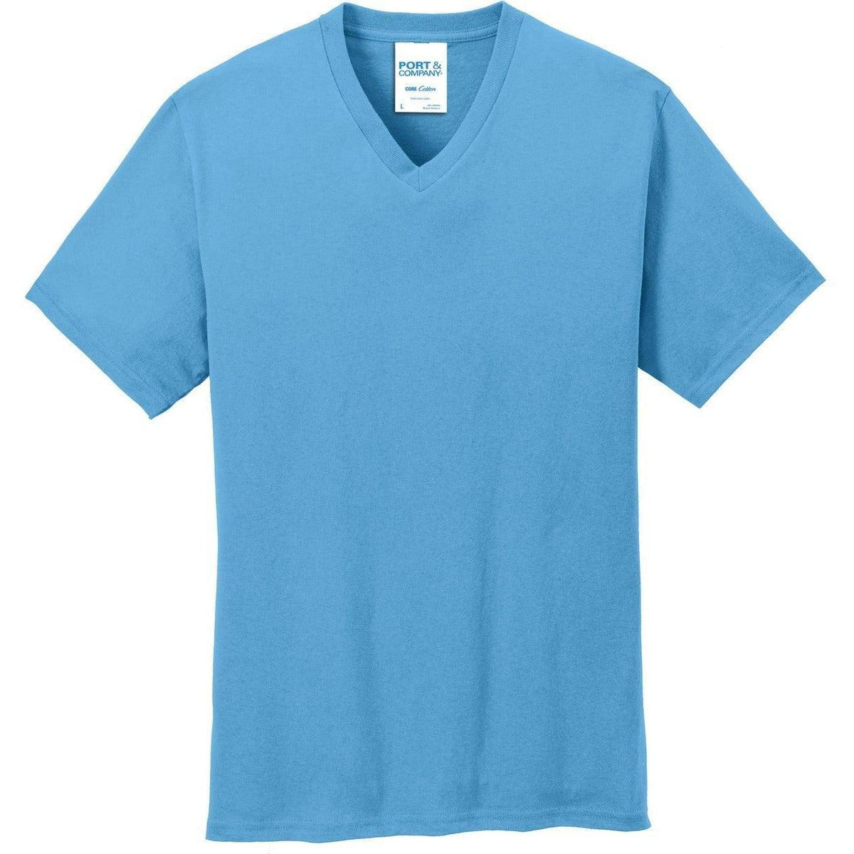 no-logo Port & Company Core Cotton V-Neck Tee