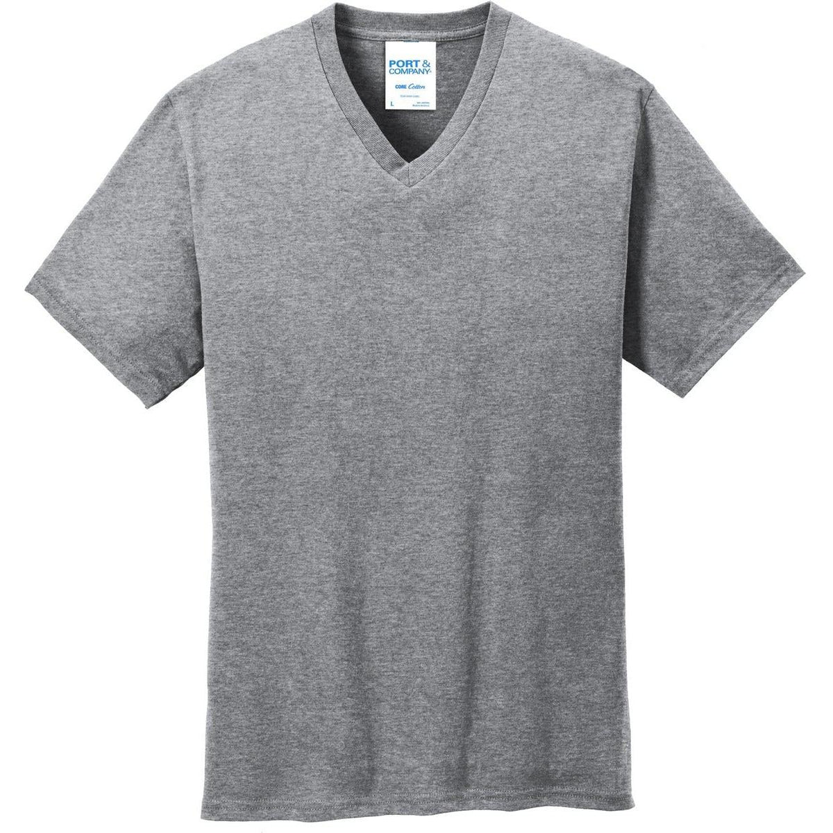 no-logo Port & Company Core Cotton V-Neck Tee