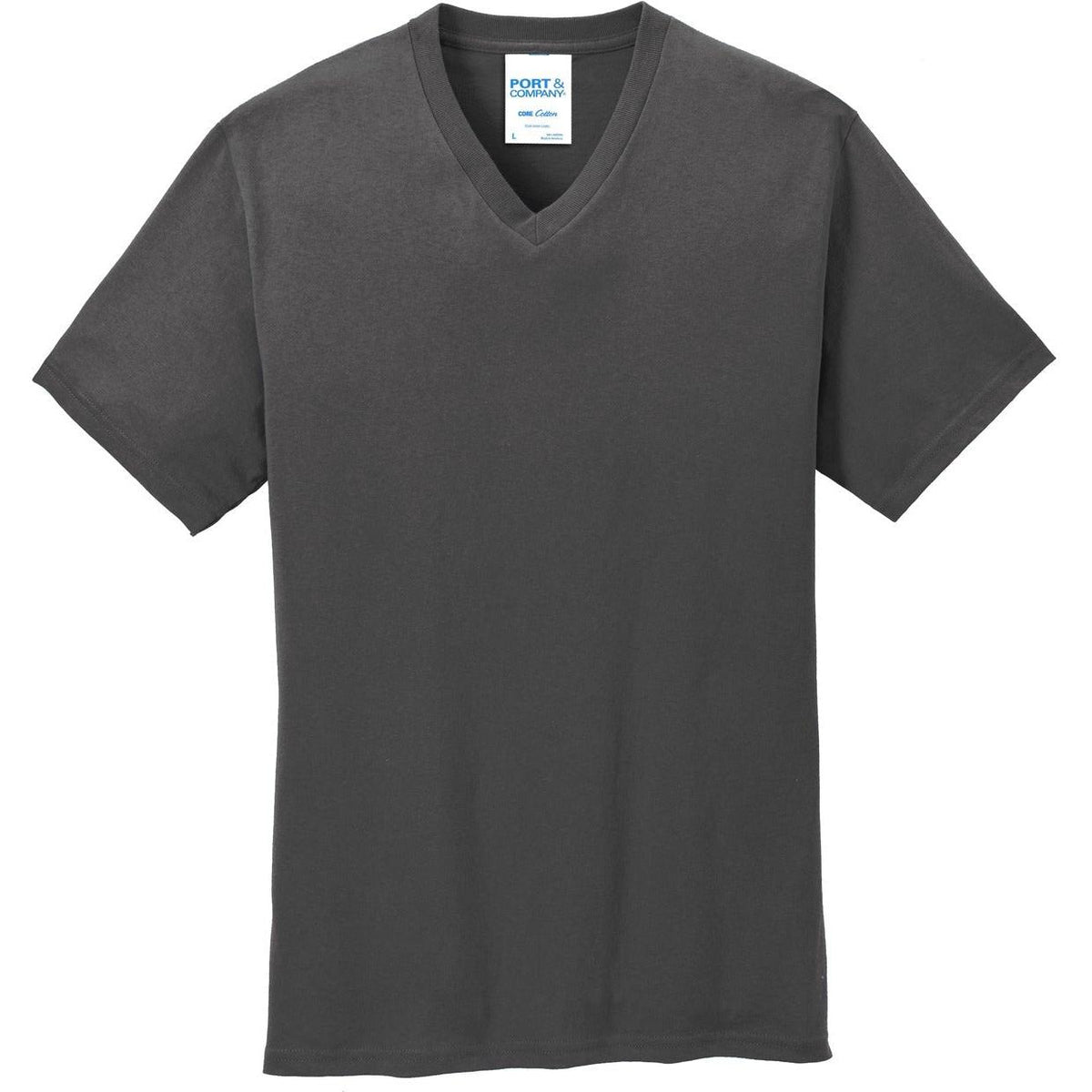 no-logo Port & Company Core Cotton V-Neck Tee